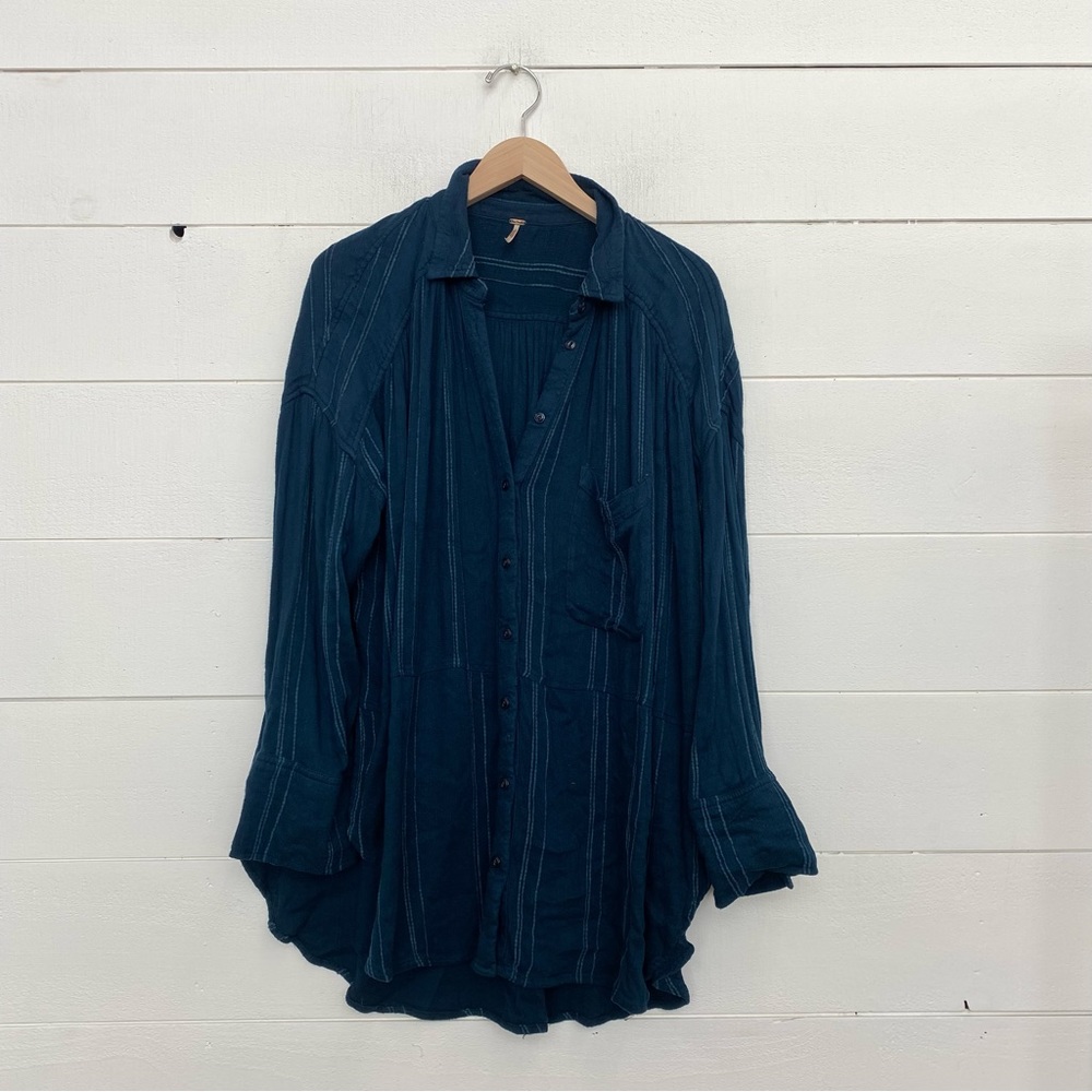 Free People Knit Button-Up Shirt